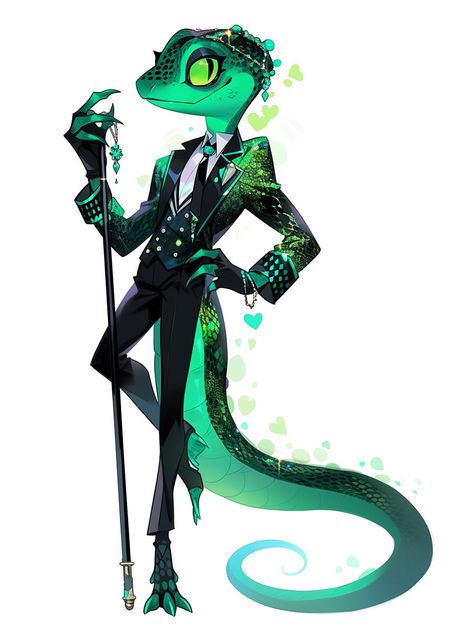 Gecko Character Design, Chameleon Character Design, Lizard Oc, Lizard People, Boss Wallpaper, Dragon Art, Dnd Characters, Drawing Base, Creature Design