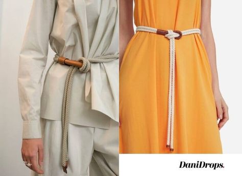 Ring Belt Outfit, Rope Belt Outfit, Four Braid, Big Buckle Belt, Tie Ideas, Kumihimo Patterns, Trend 2023, Natural Models, Bohemian Inspiration