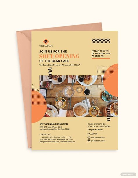 Cafe Opening Invitation, Soft Opening Invitation, Restaurant Opening Invitation, Wedding Invitations Sample, Opening Invitation, Restaurant Opening, Opening A Coffee Shop, Soft Opening, Coffee Today