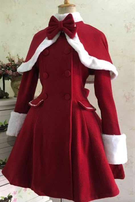 Look 80s, Winter Overcoat, Classic Lolita, Old Fashion Dresses, Winter Chic, Kawaii Clothes, Christmas Dress, Lolita Fashion, Kawaii Fashion