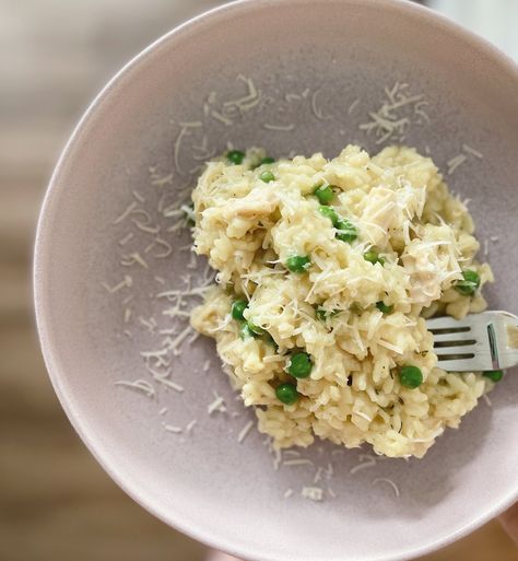 Parmesan Chicken Risotto — my daily delish Parmesan Risotto, Chicken Risotto, Parmesan Chicken, Vegetarian Options, Now Is The Time, Chicken Parmesan, So Delicious, Rice Recipes, How To Cook Chicken