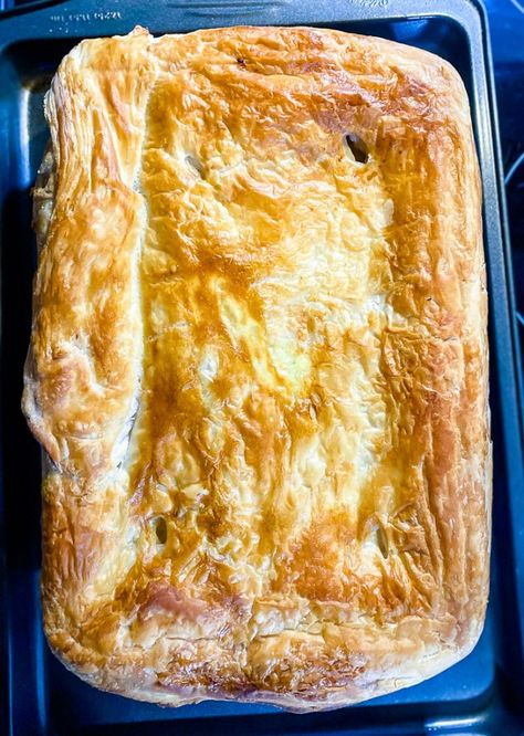 Chicken Pot Pie with Puff Pastry  - Lisa G Cooks Chicken Pot Pie With Filo Dough Crust, Chicken Pot Pie Puff Pastry Crust, Chicken Pot Pie Recipe Puff Pastry, Pot Pie Crust, Pot Pie With Puff Pastry, Pie With Puff Pastry, Puff Pastry Ingredients, Classic Chicken Pot Pie, Chicken Cobbler