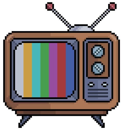 Pixel art old television vector icon for 8bit game on white background 8bit Icons, Tv Minecraft, Notion Gif, 8bit Game, Comic Book Ideas, Simulation Theory, Pixel Icons, Old Television, 8bit Art