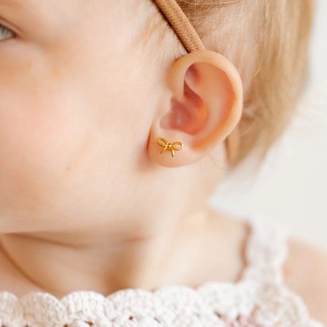 Newborn Earrings, Baby Earrings, Classic Earrings, Vintage Glam, Bow Earrings, Bow Design, Dainty Earrings, Kids Jewelry, Sensitive Ears