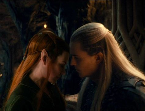 Legolas and Tauriel Legolas And Tauriel, Kili And Tauriel, Legolas And Thranduil, Tolkien Elves, The Hobbit Movies, Desolation Of Smaug, Tauriel, Evangeline Lilly, Still Love Her