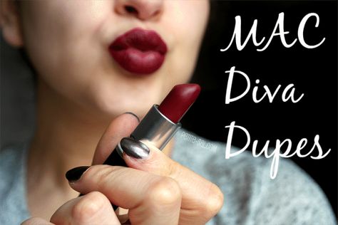 Oh My Diva : The Oomphy MAC Diva Dupes ;) http://www.glossypolish.com/oh-my-diva-the-oomphy-mac-diva-dupes/  Mac Diva Dupes <3<3 #diva  #Mac #Rekha #Lipstick Mac Diva Lipstick Looks, Mac Lipstick Velvet Teddy, Mac Diva, Mac Diva Lipstick, Best Mac Lipstick, Gloss Eyeshadow, Mac Matte Lipstick, Makeup Board, Makeup To Buy