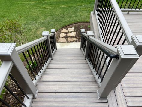 Rocky Harbor- Trex Deck Palatine - Chicago - by Platinum Decking | Houzz IE Rocky Harbor Trex Decking Ideas, Trex Deck Rocky Harbor, Trex Deck Ideas Color Schemes Gray, Foggy Wharf Trex Decking, Trex Rocky Harbor Decks, Rocky Harbor Trex Decking, Trex Rocky Harbor, Trex Deck Ideas Color Schemes, Trex Deck Railing