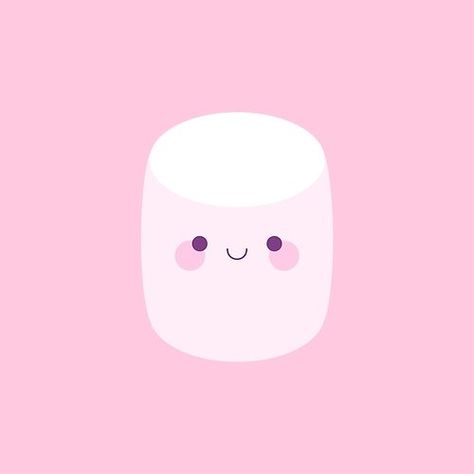 "Cute pink marshmallows" by petitspixels Marshmallow Logo, Marshmallow Aesthetic, Marshmallow Illustration, Marshmallow Drawing, Molang Wallpaper, Pink Marshmallows, Cute Marshmallows, Galaxy Wallpaper Iphone, Food Cartoon