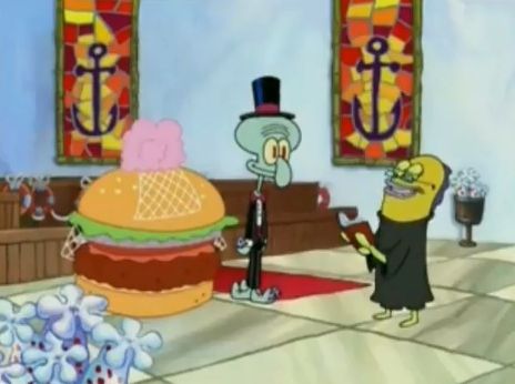 Squidward marry Krabby Patty Spongebob Wedding, Krabby Patty, Betty Boop, Pluto The Dog, Disney Characters, Disney, Fictional Characters