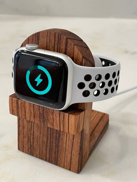 Wood Apple Watch Charging Stand Dock iWatch Charger Docking | Etsy Apple Watch Stand Diy, Wood Iphone Stand, Wooden Chargers, Wood Apple, Apple Watch Charging Stand, Apple Watch Stand, Wood Apples, Magsafe Charger, Apple Watch Charger