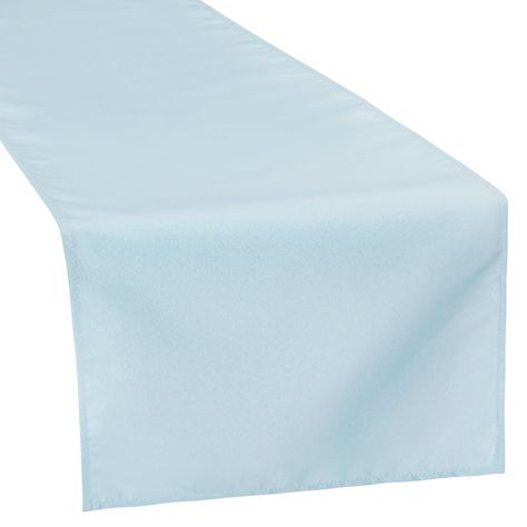 Purchase Polyester Table Runner - Baby Blue and 5 other items Navy Blue Napkins, 120 Round Tablecloth, Wedding Color Combinations, Chair Sash, Blue Napkins, Blue Palette, Wedding Colors Blue, Burlap Table Runners, Event Table