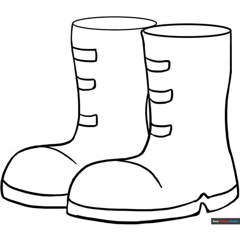 Free Boots Coloring Page for Kids Boot Coloring Page, Clothes Coloring Pages, Boot Drawing, Clothes Coloring, Ladybug Room, Shoes Clipart, Colors For Toddlers, Easy Drawing Guides, Drawing Guides