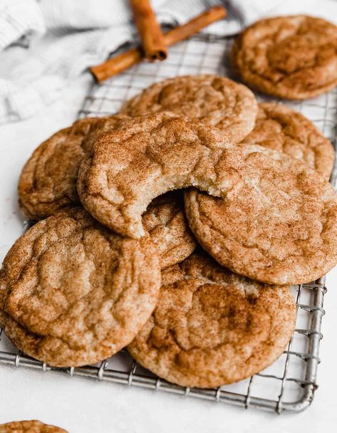 These Snickerdoodle Cookies are made with cream of tartar for a classic snickerdoodle cookie! They are easy to make, coated in a cinnamon sugar mixture, and are oh so soft! Modern Honey Snickerdoodles, Snickerdoodle Cookies Sallys Baking, Soft Baked Snickerdoodle Cookies, Classic Snickerdoodle Cookies, Best Ever Snickerdoodle Cookies, Moist Snickerdoodle Cookies, Jumbo Snickerdoodle Cookies, Snickerdoodle Cookies Small Batch, Sinkerdoodle Cookies Recipe