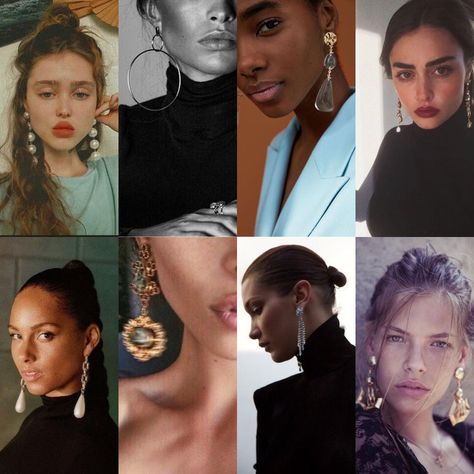 Soft Dramatic earring inspo 💕 : SoftDramatics Dramatic Clothes, Soft Dramatic Style, Soft Dramatic Kibbe, Kibbe Soft Dramatic, Dramatic Romantic, Dramatic Earrings, Dramatic Hair, Earring Inspo, Dramatic Style