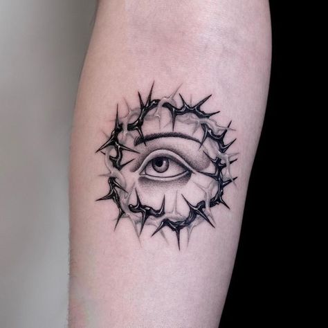 Eye Rose Tattoo, Borboleta Tattoo, Thorn Tattoo, Eyeball Tattoo, Paris April, Fun Tattoo, Date Tattoos, Glass Engraving, Dark Art Tattoo