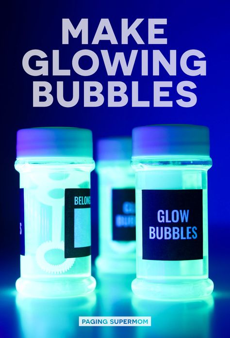 Glow Stick Drinks, Glow Bubbles, Glowing Bubbles, Black Light Party, Science Birthday Party Ideas, Science Diy, Glow Rock, Parenting Activities, Glow In Dark Party