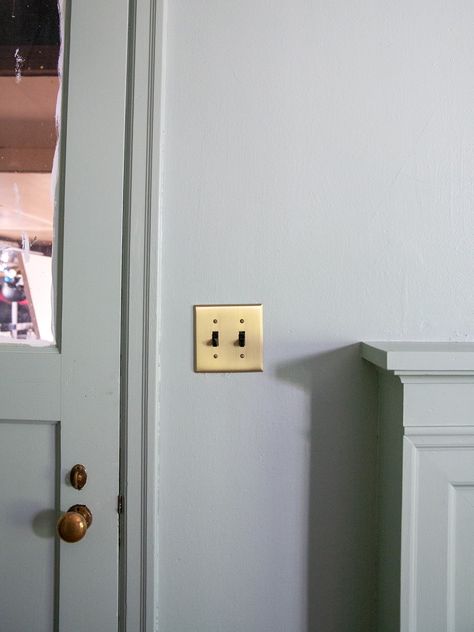 Update Light Switches, Updating Light Switches, Bronze Switch Plate Covers, Brass Switch Plate Covers, Switch Plates Ideas, Black Outlets, Brass Switch Plates, Brass Light Switch, Brass Switches