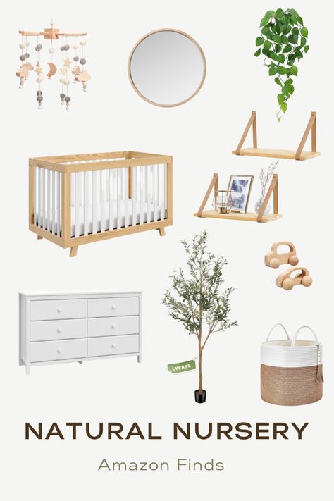 Amazon Nursery Decor, Amazon Nursery, Natural Baby Nursery, Modern Nursery Furniture, Natural Nursery, Natural Aesthetic, Gender Neutral Nursery, Baby Nursery Decor, Modern Nursery