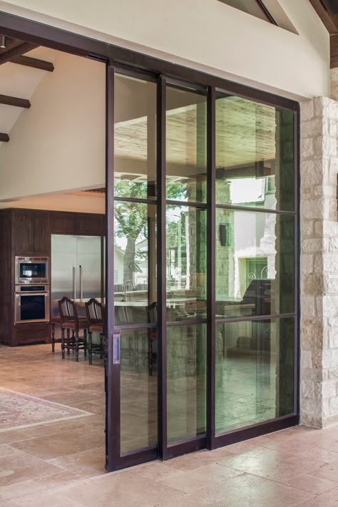 Portella Custom Steel Doors and Windows Pintu Interior, Sliding Glass Doors Patio, Steel Doors And Windows, Glass Doors Patio, Sliding Door Design, Victorian Bathroom, Sliding Doors Interior, Sliding Patio Doors, Kitchen Doors