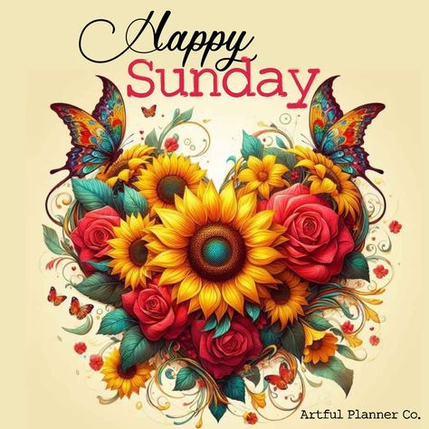 Happy Sunday Everyone! Have a Wonderful Day! 🌻🦋🌺☮❤️ #sundayvibes #planner Art With Hearts, Have A Wonderful Sunday, Beautiful Butterfly Pictures, Good Morning Happy Sunday, Sunflower Pictures, Pretty Tattoos For Women, Happy Sunday Everyone, Butterfly Images, Sunflower Wallpaper