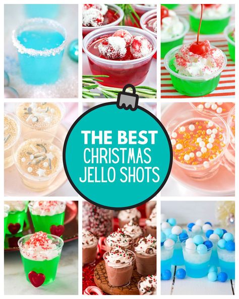 Christmas Tree Jello Shots, Christmas Shots Alcohol, Holiday Shot Recipes, Christmas Party Drinks Alcohol, Themed Shots, Fun Christmas Drinks, Holiday Jello Shots, Christmas Jello, Christmas Jello Shots