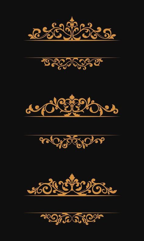 Collection of luxury gold floral vintage borders Royal Border Design, Golden Border, Golden Embroidery Design Border, Gold Border Design, Golden Lace Border, Elegant Gold Fabric With Embroidered Border, Borders Free, Keyword Elements Canva, Vintage Borders