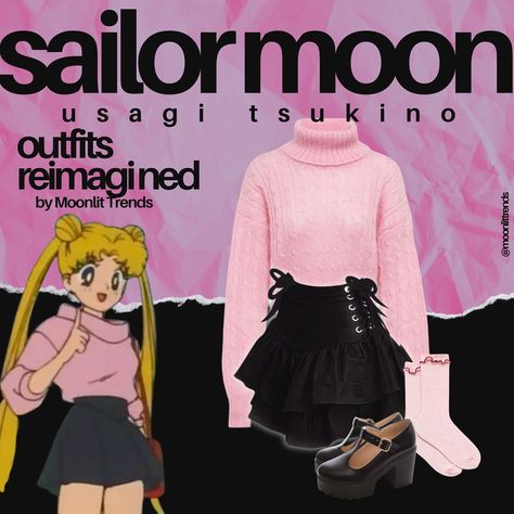 Sailor Moon: Usagi Tsukino | outfits reimagined Which one is your favorite?? Sailor Moon Fits, Sailor Moon Aesthetic Outfit, Sailor Moon Fashion Inspired Outfits, Sailor Moon Casual Outfits, Sailor Moon Outfit Ideas, Usagi Tsukino Outfits, Sailor Moon Inspired Outfits, Manga Fashion, Moon Outfit