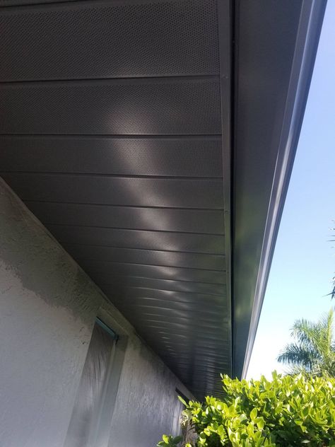 Aluminum Soffit Painting – Ron's Painting Painting Fascia And Soffit, Painting Soffits Exterior, Painted Soffit Exterior, Painting Soffit And Fascia, Paint Soffit Exterior, Painting Gutters And Trim, Soffit Ideas Exterior, Porch To Sunroom, Painting Gutters