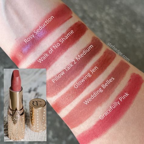 Charlotte Tilbury Lipstick Swatch, Lip Liner Drugstore, Olive Skin Lipstick, Pillow Talk Medium, Best Lipstick Brand, Mac Lipstick Shades, Pillow Talk Lipstick, Charlotte Tilbury Lipstick, The Look Of Love