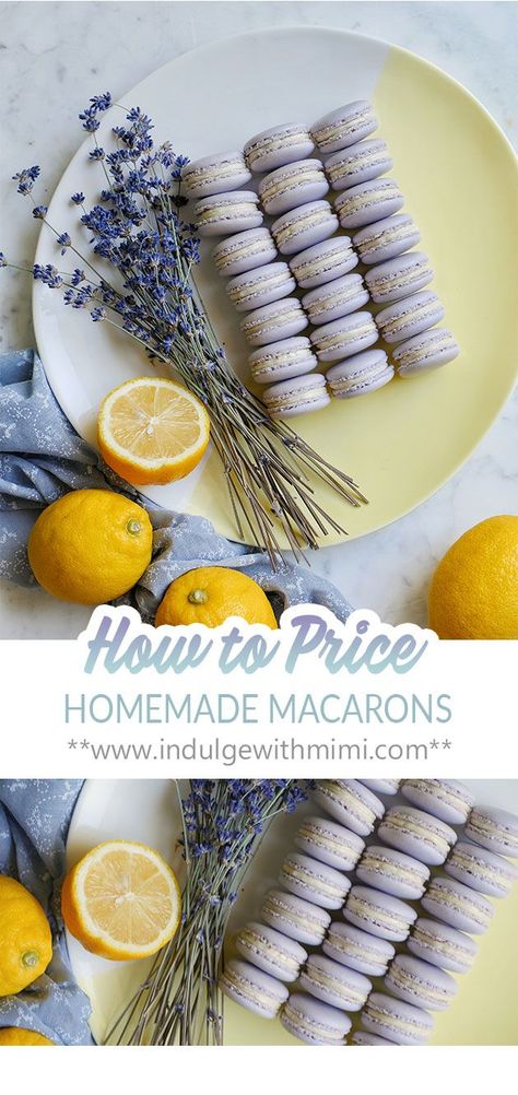 Calculate how much a homemade macaron costs to make and figure out how much to charge in your home baking business. Learn different ways to cut down on production costs and bring more value to your customers without discounting. #macarons #homebaking #bakingbusiness Homemade Macaroons, Macaroons Flavors, How To Make Macaroons, Home Baking Business, French Macaroon Recipes, Homemade Macarons, Macarons Macaroons, Macaron Filling, Home Bakery Business