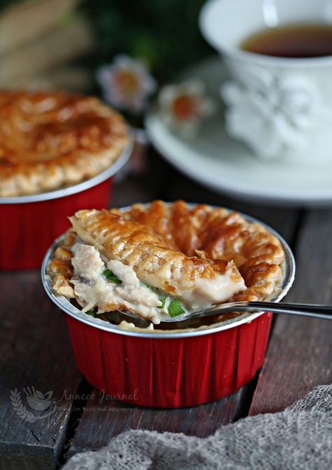 This Tuna Pot Pie can be made days ahead and freeze really well. Tuna Pot Pie, Potpie Recipe, Tuna Sandwiches, Japanese Bread, Tuna Sandwich, Savory Pastry, Frozen Puff Pastry, Saute Onions, Morning Breakfast