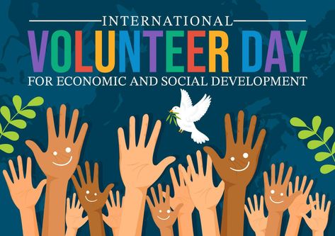 International Volunteer Day for Economic and Social Development Vector Illustration on December 5 with Hands and Pigeons in Flat Cartoon Background International Volunteer Day, International Volunteer, Social Development, Cartoon Background, Pigeon, Vector Art, Vector Free, Vector Illustration, Clip Art