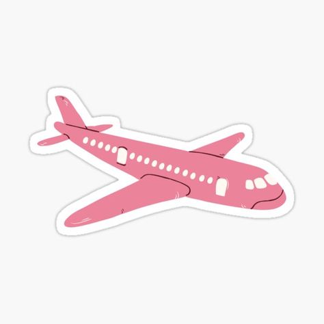 Plane Sticker, Pink Airplane, Airplane Sticker, Sticker Design Inspiration, Preppy Stickers, طابع بريدي, Mini Tortillas, Craft Easy, Craft Craft