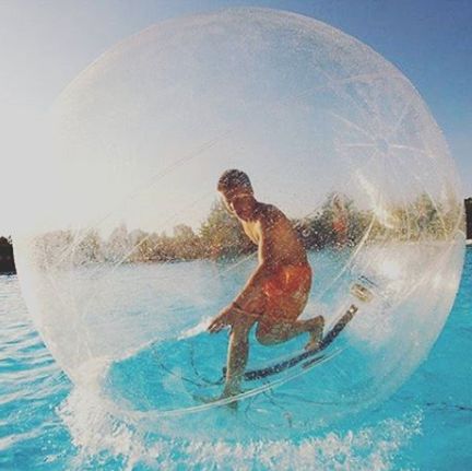 Walk On Water With This Human Hamster Ball Hamster Ball, Patio Cooler, Water Ball, Otters Cute, Hamster Wheel, Walk On Water, Reptiles Pet, Pet Hacks, Baby Puppies