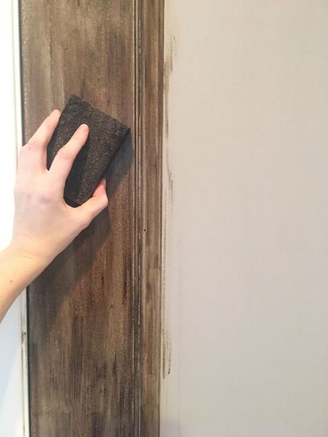 Door Frame Painting Ideas, Wood Look Paint, Valspar Chalk Paint, Wood Painting Techniques, Cheap Diy Wall Art, Faux Wood Paint, Fake Wood, Faux Wood Grain, Perfect Pantry