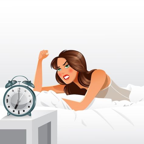 Early Morning Alarm Clock, Early Morning Alarm, Morning Alarm, Girly Art Illustrations, How To Wake Up Early, Girly Art, Early Morning, Alarm Clock, Premium Vector