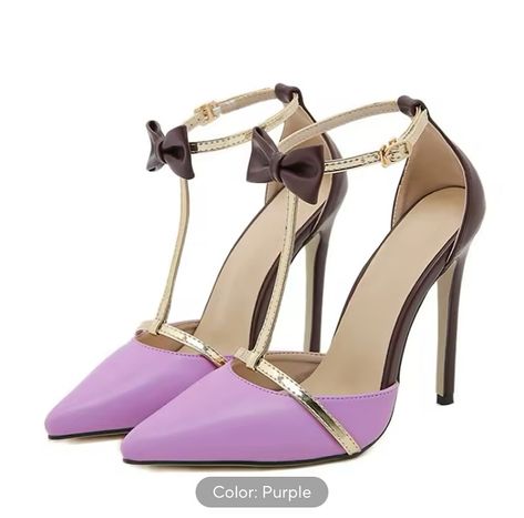 Liyke Fashion Design Bowknot Ankle Strap Women Pumps Sexy Pointed Toe Stripper High Heels Wedding Banquet Shoes Sandals Female https://s.click.aliexpress.com/e/_EzCIE97 #Liyke#Fashion#Design#Bowknot#Ankle#Strap#Women#Pumps#Sexy. Purple High Heels, Heels Wedding, Designer High Heels, Wedding Banquet, Purple Shoes, Ankle Strap Pumps, Strap Pumps, Wedding Heels, Prom Shoes