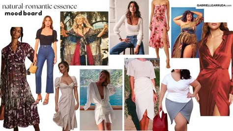 Natural Romantic Essence, Kitchener Style Essences, Deep Winter Palette Outfits, Romantic Clothing Style, Romantic Essence, Kibbe Romantic, Spring Summer Capsule Wardrobe, Style Analysis, Natural Essence