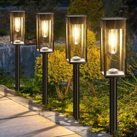 ALFIOT Solar Pathway Lights Outdoor,6 Pack Bright Solar Lights Outdoor,IP65 Waterproof Solar Garden Lights Solar Powered Landscape Lighting for Yard Patio Walkway Driveway Pathway (Warm White) Patio Walkway, Outdoor Pathway Lighting, Solar Path Lights, Solar Lights Outdoor, Solar Garden Lights, Solar Pathway Lights, Pathway Lights, Walkway Lights, Garden Lights