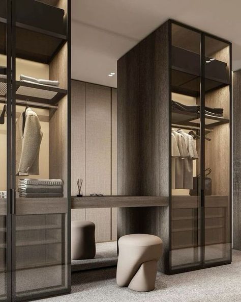 Narrow Closet Design, Lights Interior Design, Small Modern Bedroom, Home Office Furniture Design, High Ceiling Living Room, Lights Interior, Dressing Room Closet, Closet Design Layout, Office Furniture Design