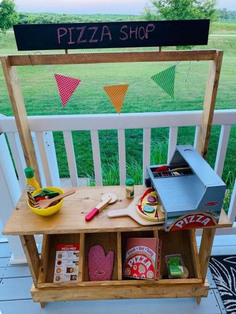 Market Stand Diy, Play Market Stand, Farmers Market Stand, Kids Market, Play Market, Pretend Kitchen, Market Stands, Diy Tv Stand, Food Stands