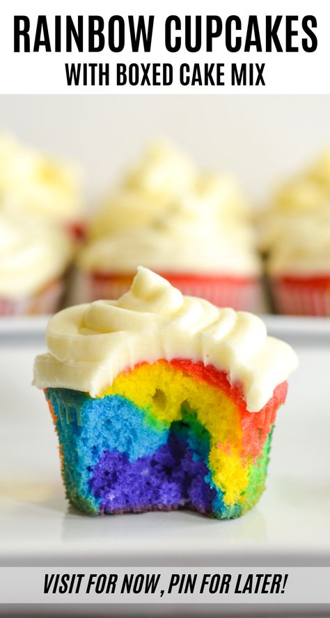 Rainbow Cupcakes Recipe, Cupcakes With Buttercream Frosting, Tie Dye Cupcakes, Cupcakes With Buttercream, Buttercream Frosting For Cupcakes, Easy Buttercream Frosting, Homemade Buttercream, Rainbow Ideas, Homemade Buttercream Frosting