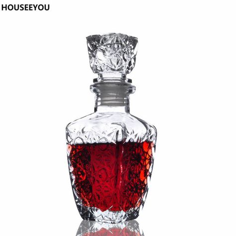 200ml Glass Whiskey Liquor Wine Drinks Decanter Bar Tool Crystal Bottle Wine Dispenser Container Carafe Barware Bar Set Supplies Whisky Decanter, Wine Dispenser, Wine Carafe, Liquor Decanter, Crystal Wine Glasses, Wine Set, Crystal Decanter, Whiskey Decanter, Wine And Liquor