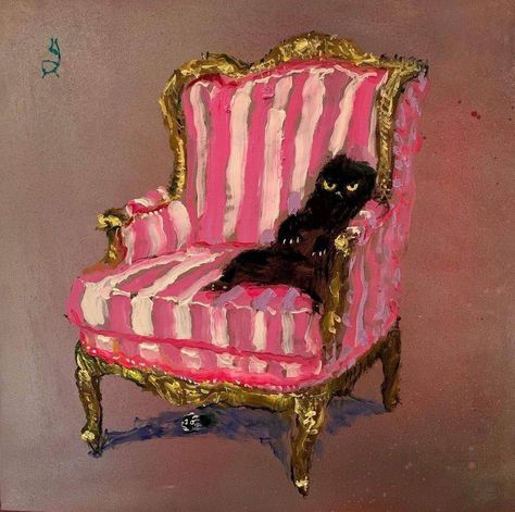 Vanessa Stockard, Black Cat Painting, Wagga Wagga, Studio Gallery, Taking A Break, Vintage Cat, Cat Painting, Whimsical Art, My New Room