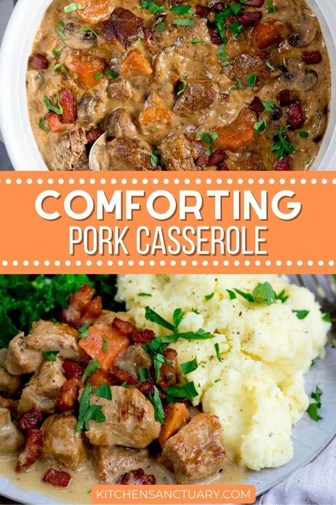 Sunday Pork Roast Dinner, Pork Casserole Recipes Slow Cooker, Pork Casserole Recipes Main Dishes, Pork Loin Casserole Recipes, Pork Casserole Recipes Leftover, Pork And Potatoes Recipes, Pork Tenderloin Casserole, Pork Potato Casserole, Pork Casseroles