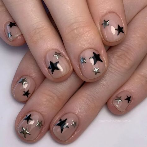 Emo Nail Designs For Short Nails, Short Nails Edgy, Masculine Acrylic Nails, Whimsy Nails, Grunge Nails Short, Masc Nails Designs, Masculine Nails, Soft Grunge Nails, Nurse Nails