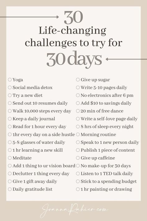 Become More Productive, 30 Day Yoga, Healing Journaling, Pinched Nerve, Get My Life Together, Daily Reading, Learn A New Skill, Day Challenge, More Productive