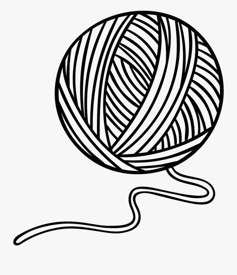 Wool Clipart, Yarn Ball Drawing, Yarn Clipart, Outline Pictures, Npc Ideas, Body Outline, Ball Drawing, Cricut Images, Crochet Ball