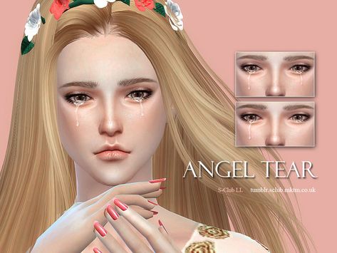 S-Club's Angel Tear for Men and Women. Sims 4 Couple Poses, Sims 4 Cc Makeup, Sims 4 Cc Skin, Sims 4 Teen, Sims 4 Characters, Sims Four, Sims4 Clothes, Sims 4 Update, Sims 4 Cas