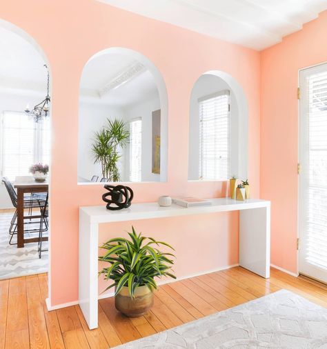 50+ Paint Shades We Love and How You Can Use Them Peach Paint Colors, Coral Paint Colors, Flamingo Feather, Pastel Wall Decor, Peach Paint, Warm Paint Colors, Cat Tembok, Coral Walls, Hgtv Magazine